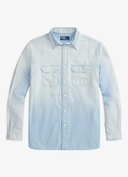 Ralph Lauren Overshirt van denim met borstzakken - voorkant 3 indigo