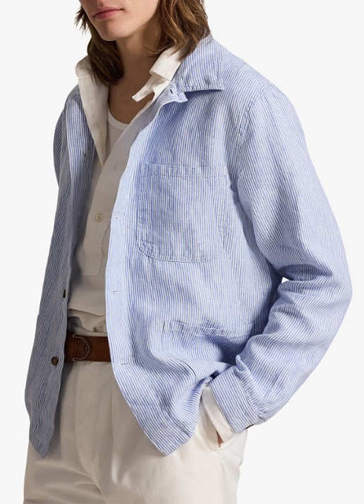 Ralph Lauren Overshirt van linnen met streepprint