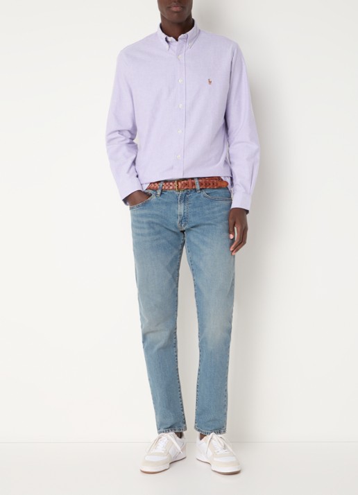 Ralph Lauren Oxford custom fit overhemd met button down kraag - voorkant 2 thistle / paars
