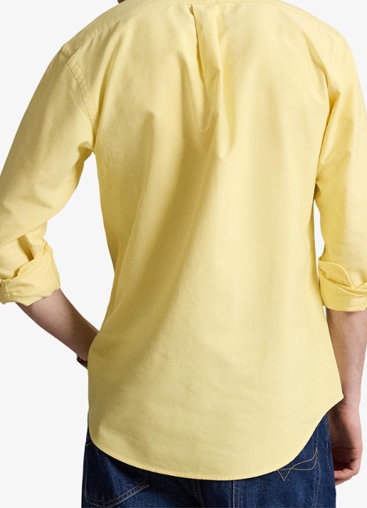 Ralph Lauren Oxford custom fit overhemd met button down kraag - achterkant yellow oxford / geel