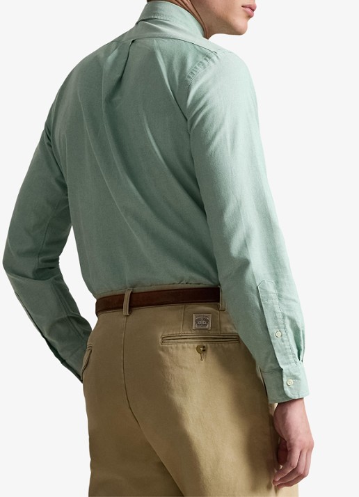 Ralph Lauren Oxford custom fit overhemd met button down kraag - achterkant cruise green