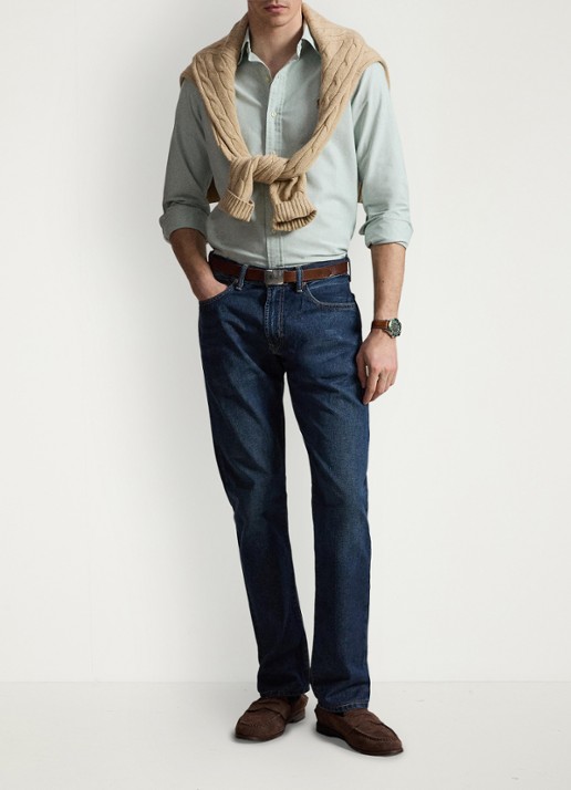 Ralph Lauren Oxford custom fit overhemd met button down kraag - detail 3 faded mint-31r6