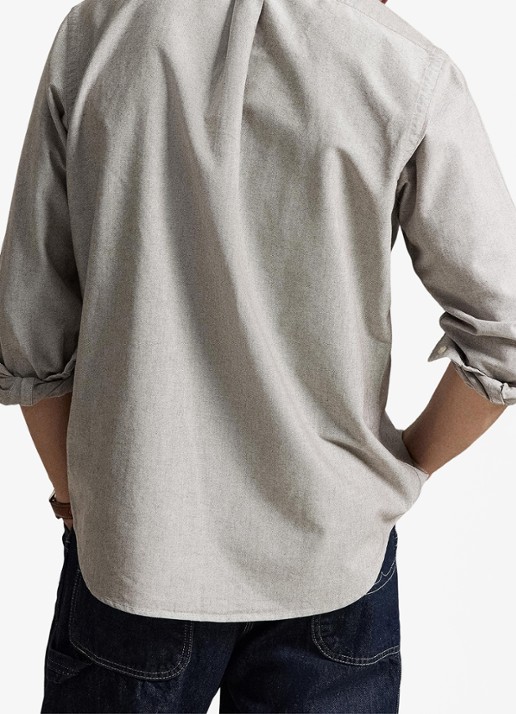 Ralph Lauren Oxford custom fit overhemd met button down kraag - achterkant 5 nutmeg brwn zxw5 / bruin