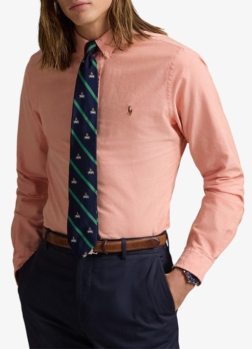 Ralph Lauren Oxford custom fit overhemd met button down kraag