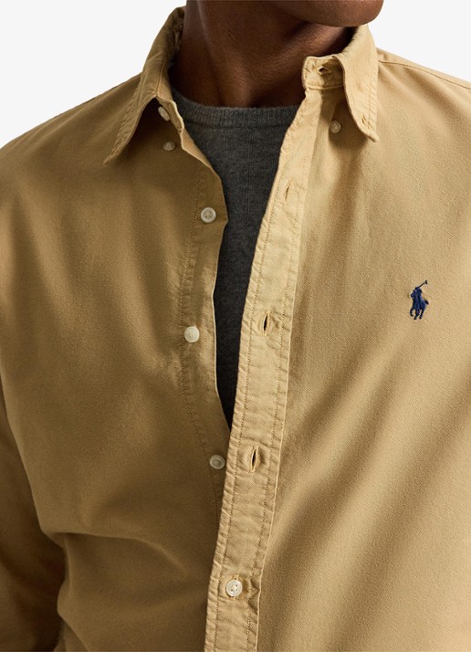 Ralph Lauren Oxford custom fit overhemd met logoborduring - detail 5 classic camel / camel