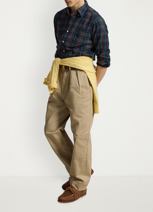 Ralph Lauren Oxford custom fit overhemd met ruitdessin - detail 2 navy green multi / donkerblauw