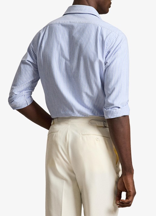 Ralph Lauren Oxford custom fit overhemd met streepprint - achterkant 3 blue/white / blauw