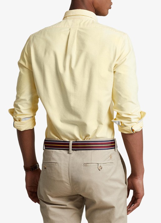 Ralph Lauren Oxford slim fit overhemd met button down kraag - achterkant yellow oxford