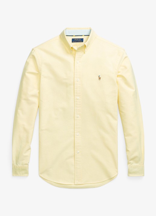 Ralph Lauren Oxford slim fit overhemd met button down kraag - voorkant 4 yellow oxford