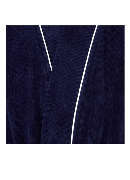 Ralph Lauren Park Row badjas van katoen - detail 4 donkerblauw