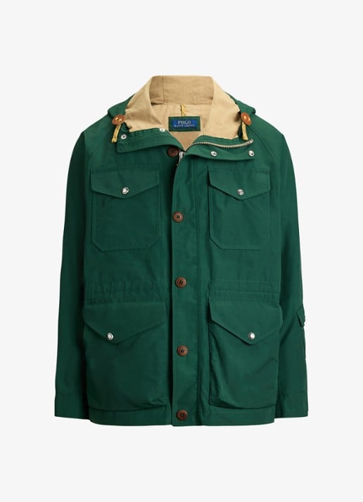 Ralph Lauren Parka met trekkoord en opgestikte zakken - voorkant 3 vintage pine-370s / groen