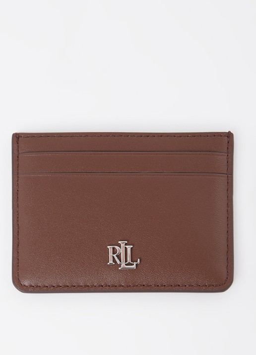 Ralph Lauren Pasjeshouder van leer - voorkant donkerbruin