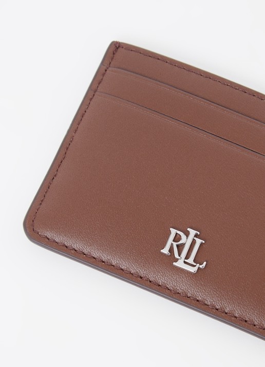 Ralph Lauren Pasjeshouder van leer - voorkant 2 donkerbruin