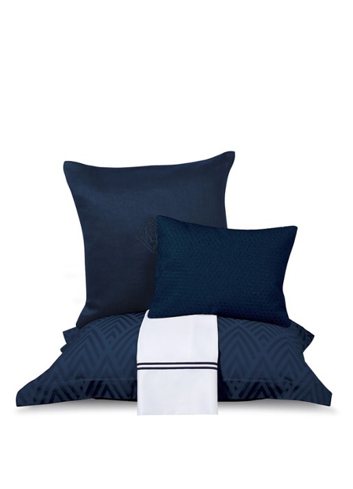 Ralph Lauren Penthouse dekbedovertrek van katoensatijn 300TC - exclusief kussenslopen - detail donkerblauw