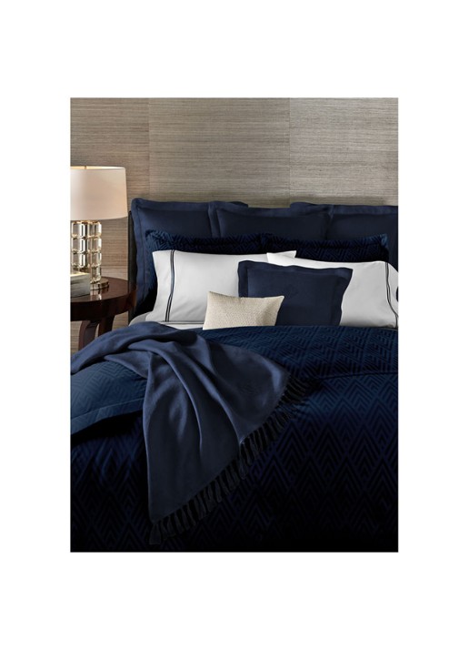 Ralph Lauren Penthouse kussensloop van katoensatijn 624TC - detail 2 donkerblauw