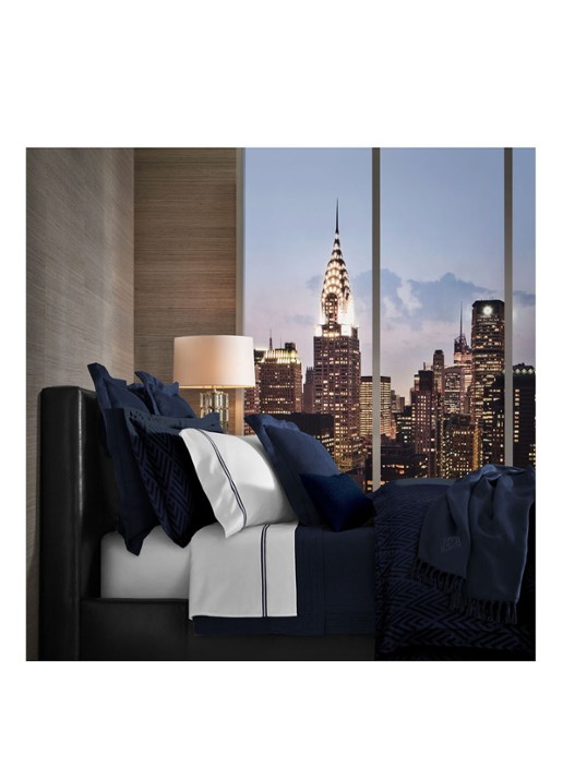 Ralph Lauren Penthouse kussensloop van katoensatijn 624TC - voorkant 4 donkerblauw