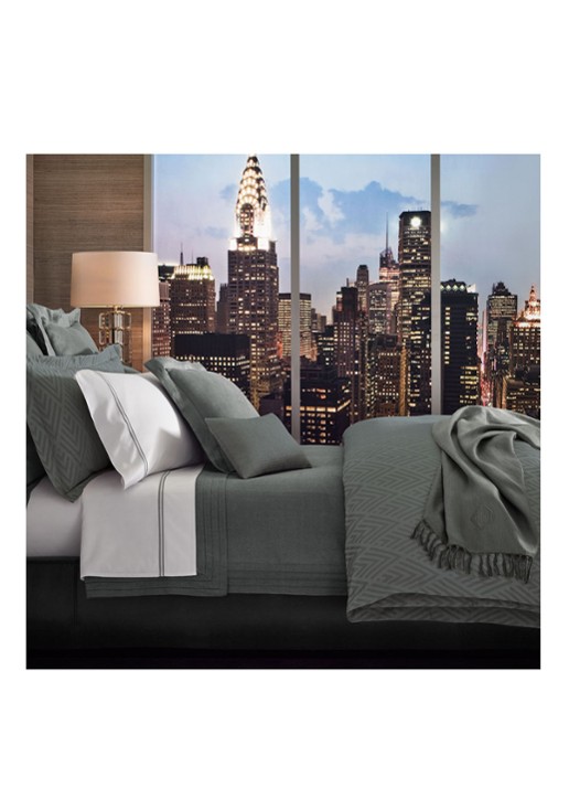 Ralph Lauren Penthouse kussensloop van katoensatijn 624TC - voorkant 2 wit