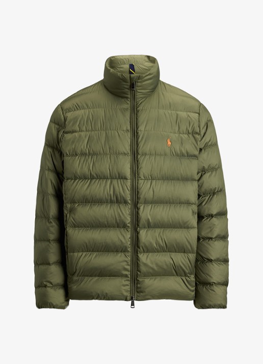 Ralph Lauren Performance gewatteerde jas met ritszakken - voorkant 4 cruise olive / olijfgroen