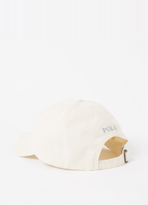 Ralph Lauren Pet met logo  - detail gebroken wit