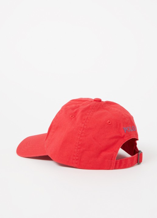 Ralph Lauren Pet met logo  - detail rood