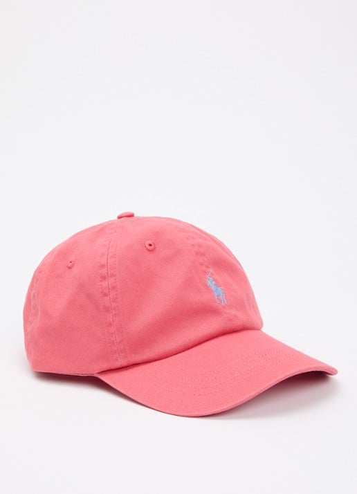 Ralph Lauren Pet met logo  - voorkant 2 koraalrood