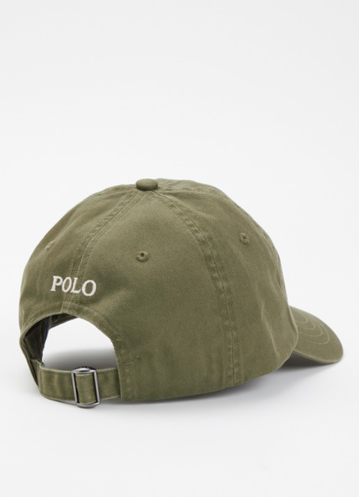 Ralph Lauren Pet met logoborduring  - achterkant mosgroen
