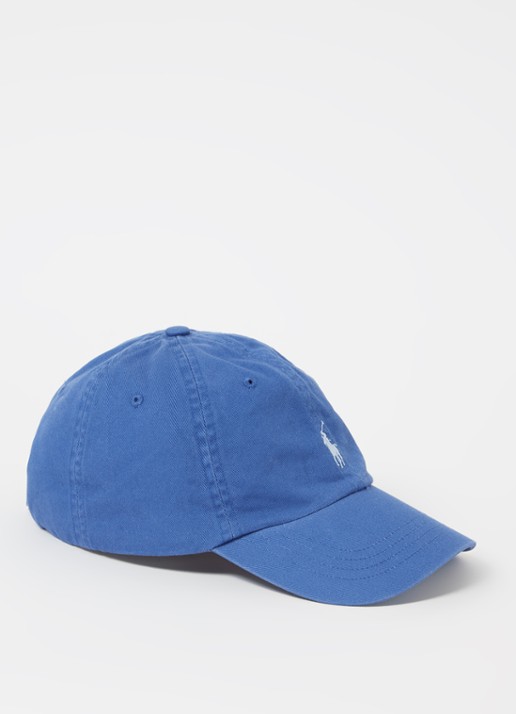Ralph Lauren Pet met logoborduring  - voorkant 2 kobaltblauw