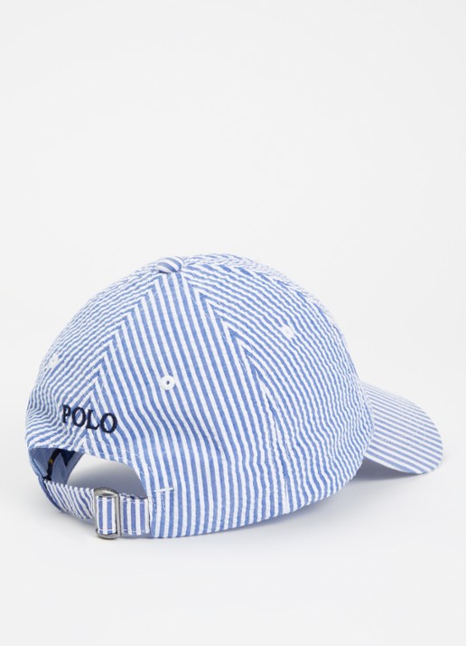Ralph Lauren Pet met logoborduring - detail staalblauw