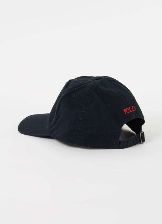 Ralph Lauren Pet met logoborduring - detail 2 polo black/ rl 2000 red