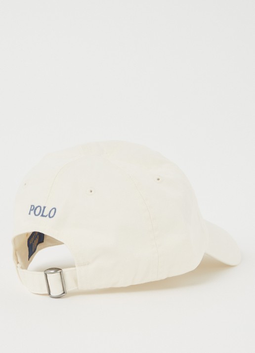 Ralph Lauren Pet met logoborduring  - detail 2 ivoor