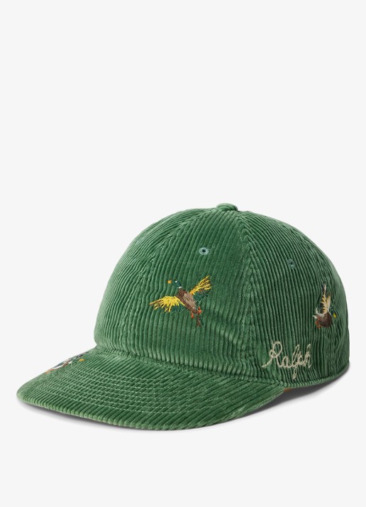 Ralph Lauren Pet van corduroy met borduring