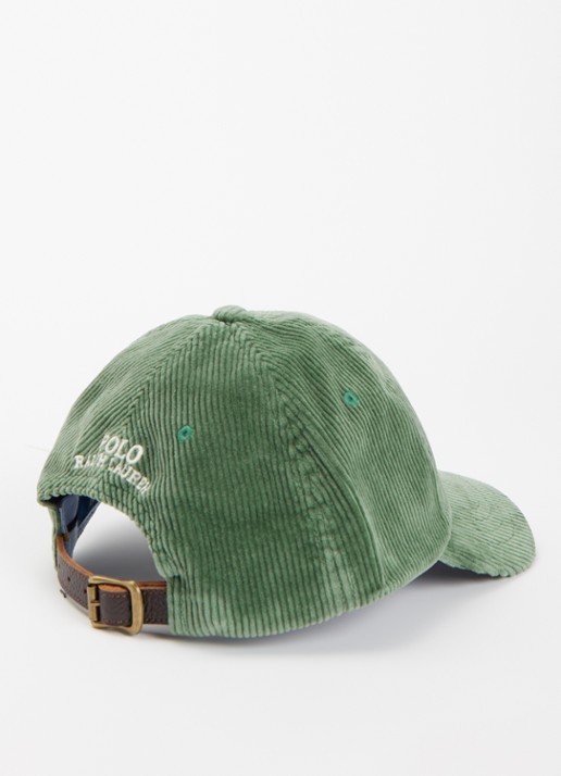 Ralph Lauren Pet van corduroy met logoborduring  - detail 2 groen