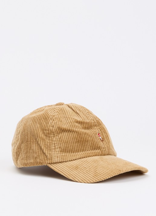 Ralph Lauren Pet van corduroy met logoborduring - voorkant khaki