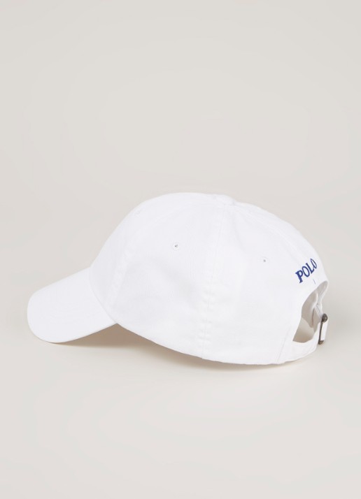 Ralph Lauren Pet van katoen met logoborduring - detail wit