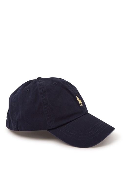 Ralph Lauren Pet van katoen met logoborduring - voorkant 2 blauw