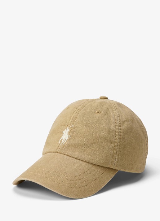 Ralph Lauren Pet van linnen met logoborduring