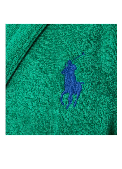 Ralph Lauren Player badjas van katoen - achterkant 10 flessengroen