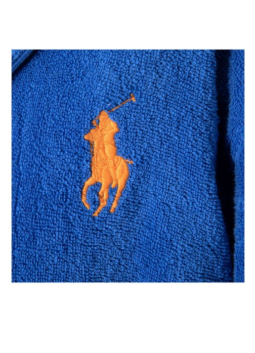 Ralph Lauren Player badjas van katoen - achterkant 3 middenblauw