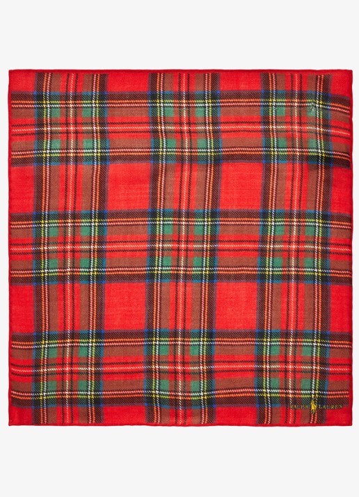 Ralph Lauren Pochet van wol 35 x 35 cm - detail rood