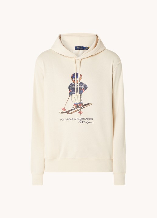 Ralph Lauren Polo Bear hoodie met logoprint - voorkant 4 winter cream - ski bear / beige