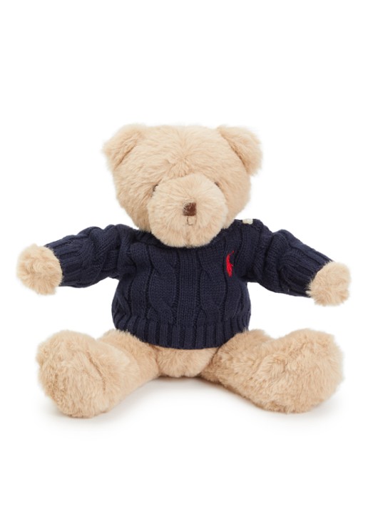 Ralph Lauren Polo beer knuffel 21 cm  - voorkant donkerblauw