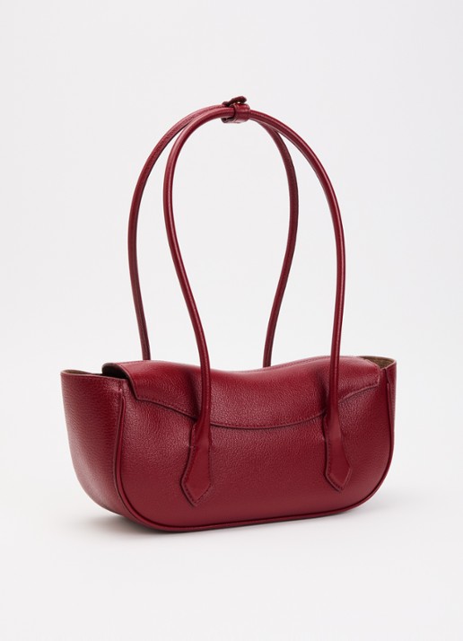 Ralph Lauren Polo Blaze Small schoudertas van leer met tasbedel - achterkant 5 kersenrood