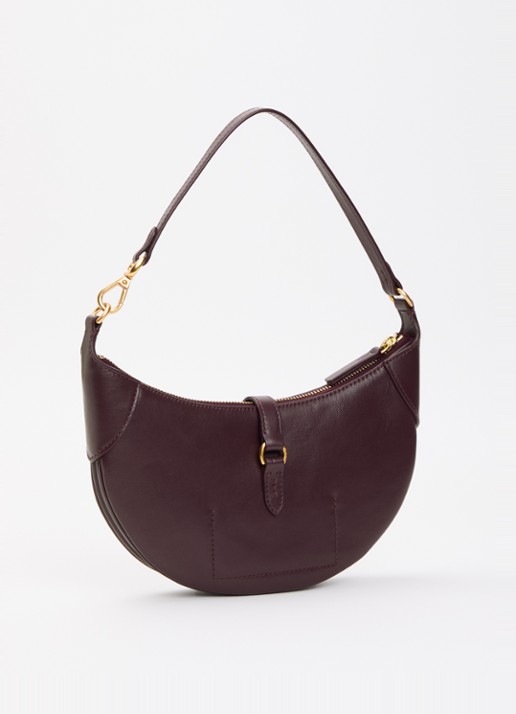 Ralph Lauren Polo ID Mini schoudertas van leer - achterkant 4 aubergine