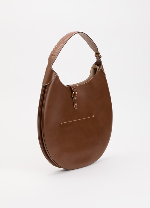 Ralph Lauren Polo ID schoudertas van kalfsleer - achterkant 2 cognac