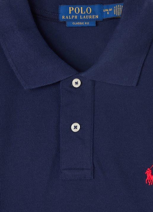 Ralph Lauren Polo met logoborduring - detail 3 kobaltblauw
