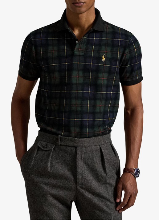 Ralph Lauren Polo met ruitdessin en logoborduring