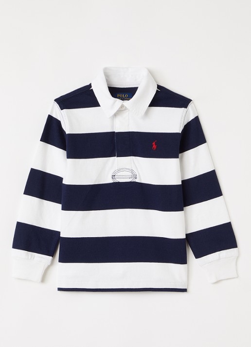 Ralph Lauren Polo met streepprint en logoborduring  - voorkant 2 multicolor