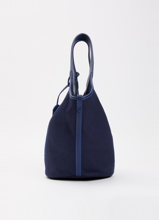 Ralph Lauren Polo Play Medium handtas van canvas met details van leer  - detail 2 donkerblauw