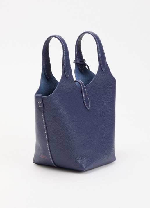 Ralph Lauren Polo Play Small handtas van leer met afneembare schouderriem - achterkant kobaltblauw