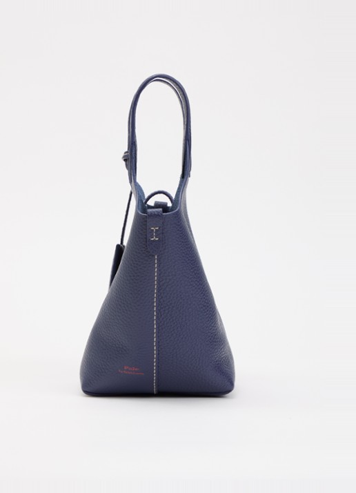 Ralph Lauren Polo Play Small handtas van leer met afneembare schouderriem - detail 3 kobaltblauw